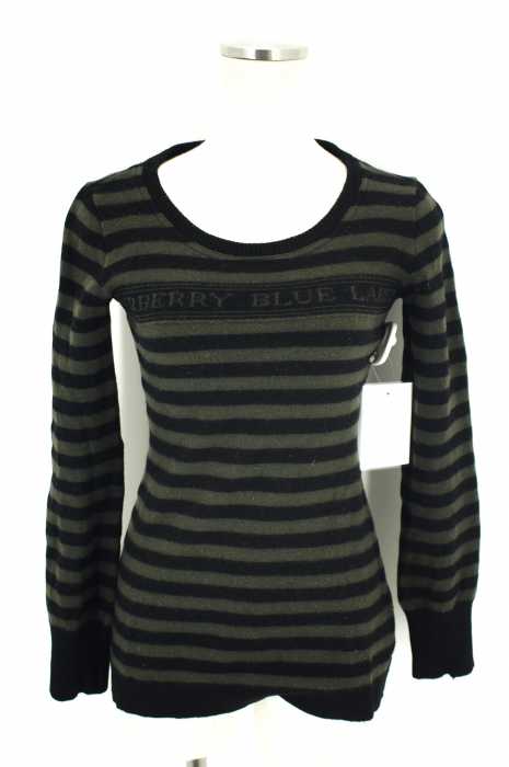 BURBERRY BLUE LABEL（バーバリーブルーレーベル） ボーダー柄プルオーバーウールニットトップス レディース トップス