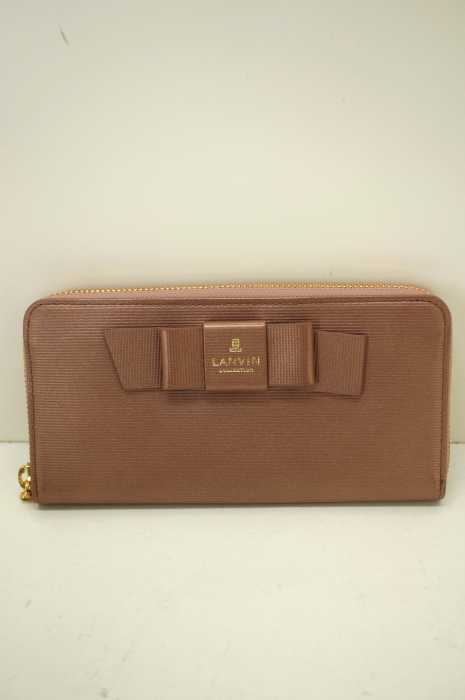 LANVIN COLLECTION （ランバンコレクション） リボン付きラウンドジップ財布 レディース ファッション雑貨