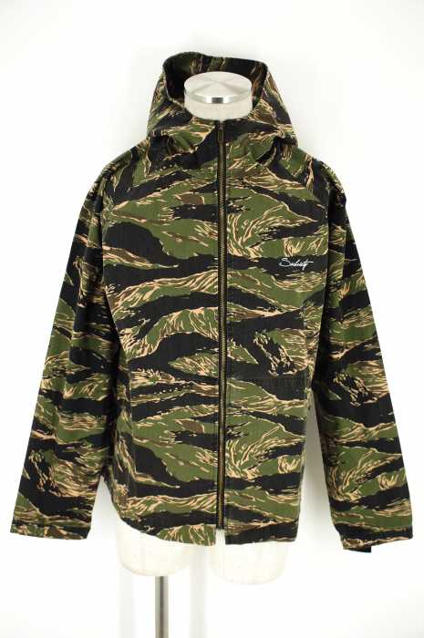 Subciety （サブサエティ） CAMOUFLAGE HOODY Praha カモフラ柄ジップアップパーカー メンズ アウター