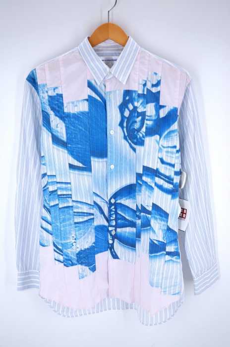 COMME des GARCONS SHIRT(コムデギャルソンシャツ) W17 09AW 転写パッチワークストライプシャツ メンズ トップス