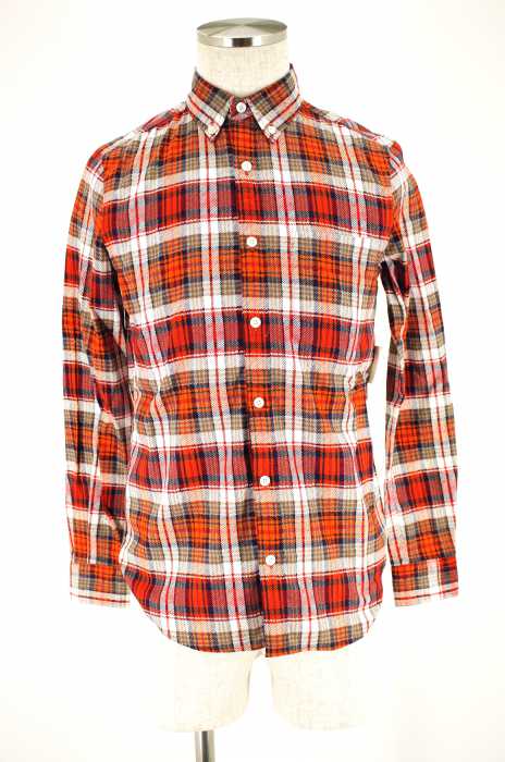BLUE WORK (ブルーワーク) 14SS プリントチェックボタンシャツ メンズ トップス