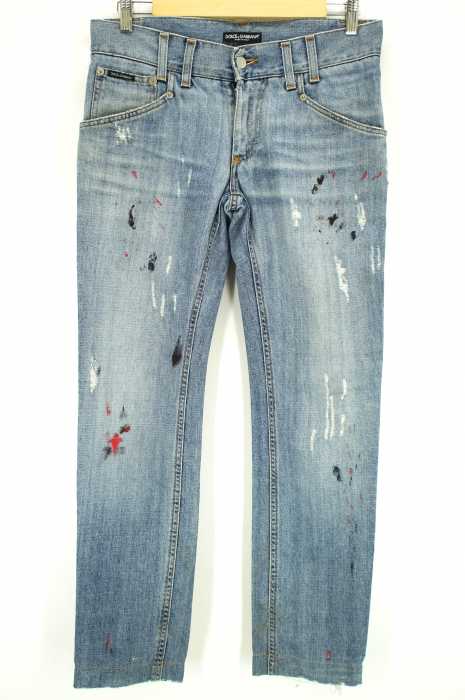 DOLCE&GABBANA （ドルチェアンドガッバーナ） クラッシュ加工デニムパンツ メンズ パンツ