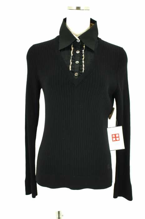 BURBERRY LONDON （バーバリーロンドン） Vネックニットドッキングシャツ レディース トップス