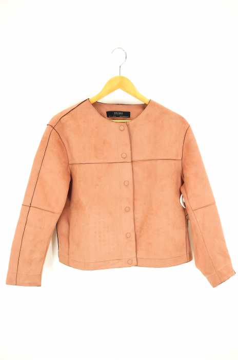 ZARA BASIC （ザラベーシック） ノーカラースウェードジャケット レディース アウター