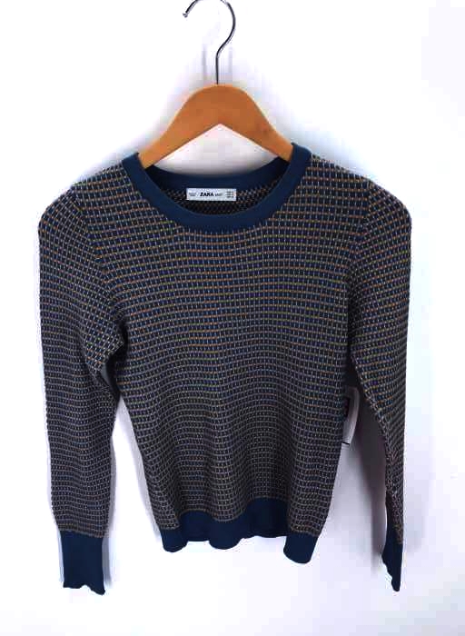 ZARA KNIT(ザラニット) レーヨン総柄ニット レディース トップス