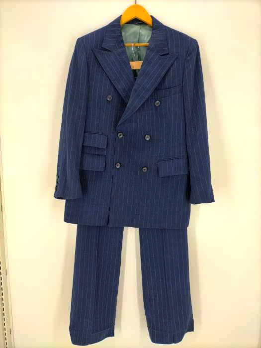 SEARS ROEBUCKS（シアーズローバックス） 60S KINGS ROAD ロケットタロン アルミジップ チョークストライプダブルブレストジャケット スラックスパンツ メンズ セットアップ