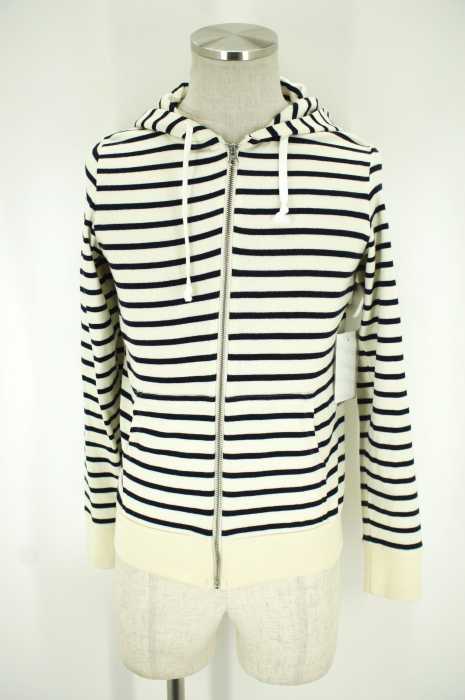 PETIT BATEAU (プチバトー) ボーダージップアップパーカー メンズ トップス