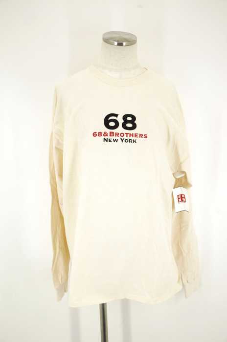 68&brothers （シックスティエイトアンドブラザーズ） フロントロゴプリントロングスリーブTシャツ メンズ トップス