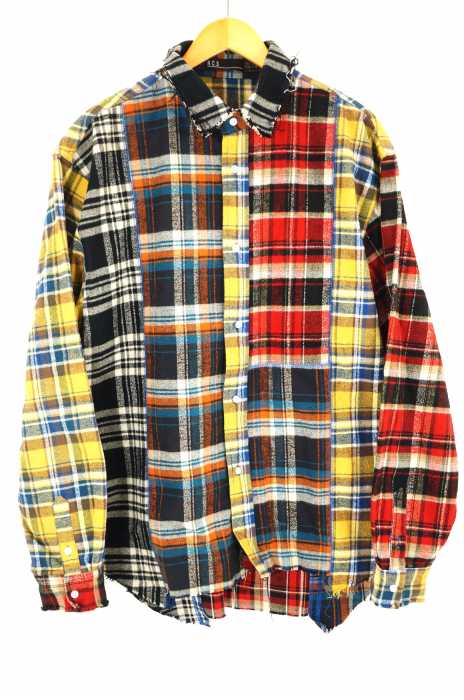 NCS/NOTCOMMONSENSE（ノットコモンセンス） PATCHWORK CHECK FLANNEL LONG SLEEVE SHIRTS  カットオフパッチワークネルシャツ メンズ トップス