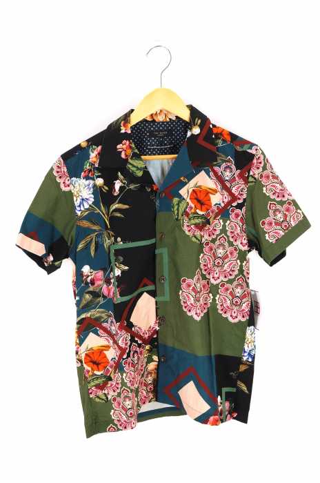 TED BAKER　（テッドベーカー） 総柄オープンカラー メンズ トップス