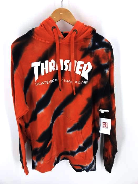 THRASHER（スラッシャー） フロントロゴ タイダイ染 プルオーバーパーカー メンズ トップス