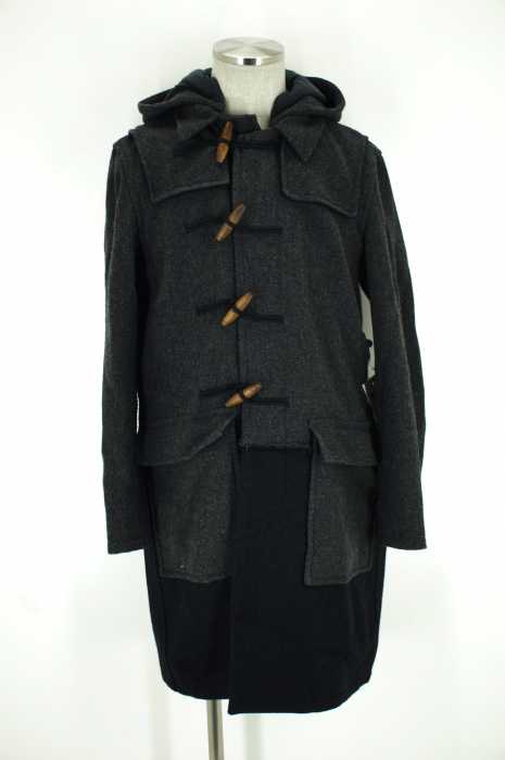 John UNDERCOVER (ジョンアンダーカバー) 14AW マテリアル切替メルトンウールダッフルコート メンズ アウター