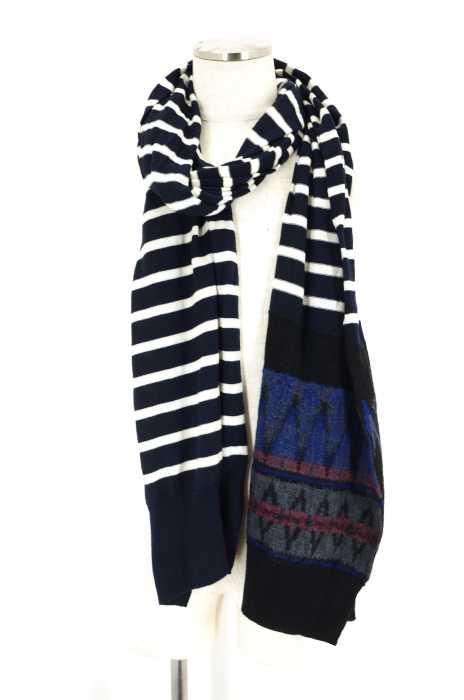 Sacai （サカイ） Muffler アンゴラ混切替ボーダーマフラー メンズ ファッション雑貨