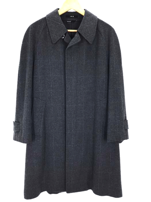 DAKS（ダックス） 比翼チェック柄ステンカラーコート メンズ アウター
