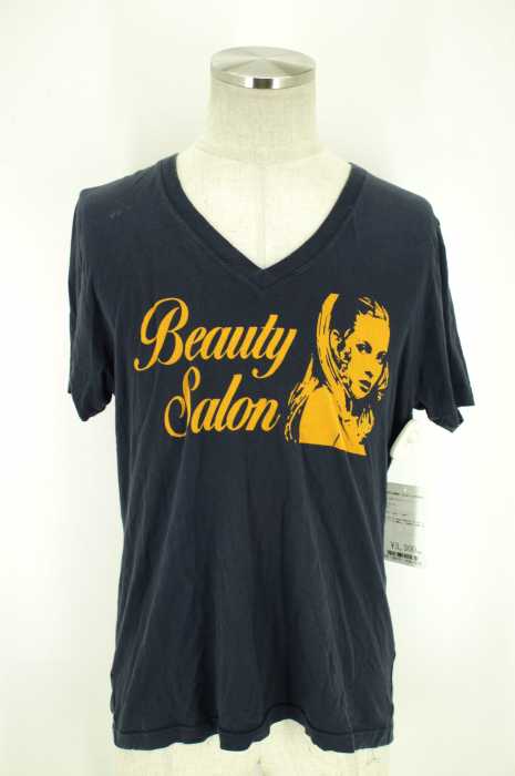 HYSTERIC GLAMOUR (ヒステリックグラマー) BEAUTY SALON VネックプリントTシャツ メンズ トップス