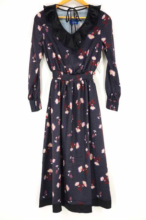 MARTE (マルテ) Dot Flower Frill Neck Dress レディース ワンピース