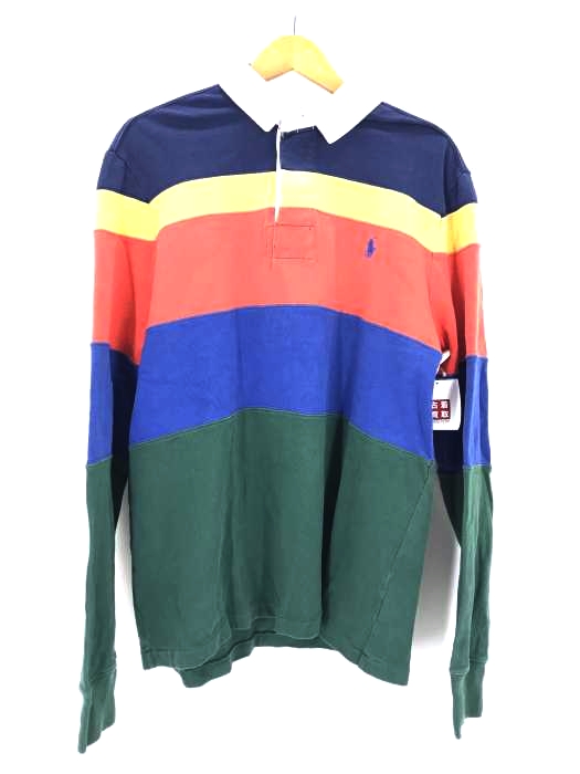 POLO RALPH LAUREN（ポロラルフローレン） スモールポニー刺繍 マルチカラーブロックボーダー ラガーシャツ メンズ トップス