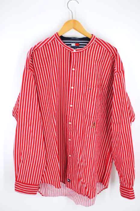 TOMMY HILFIGER（トミーヒルフィガー） 90s ロゴ刺繍ストライプシャツ メンズ トップス