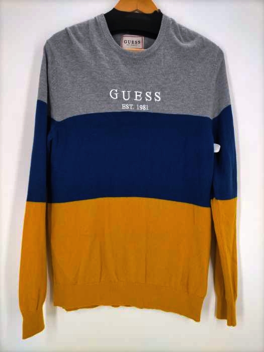 guess los angeles(ゲスロサンゼルス) ロゴ刺繍ニット メンズ トップス