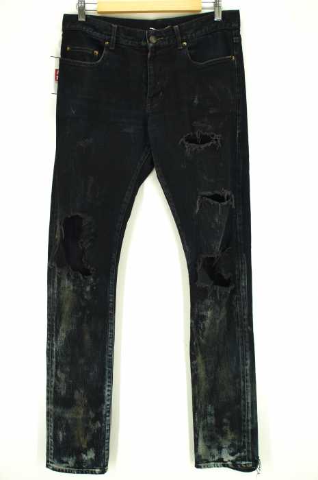 サンローランパリSAINTLAURENTPARIS 14AW ブリーチクラッシュ加工デニムパンツ メンズ パンツ