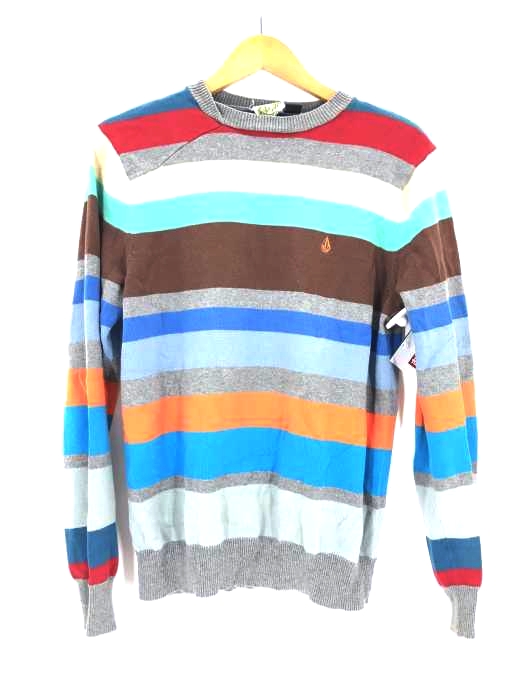 VOLCOM（ヴォルコム） マルチカラーボーダーニット メンズ トップス