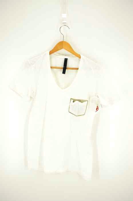 wjk(ダブルジェイケイ) レザーポケットVネックTシャツ メンズ トップス