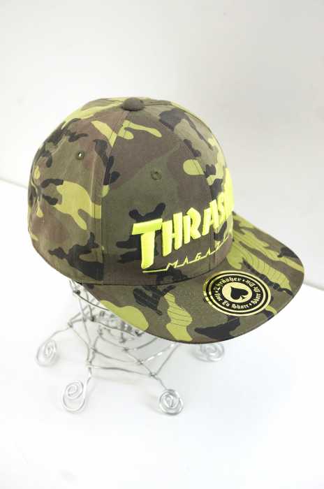 THRASHER （スラッシャー） カモ柄ロゴキャップ メンズ 帽子