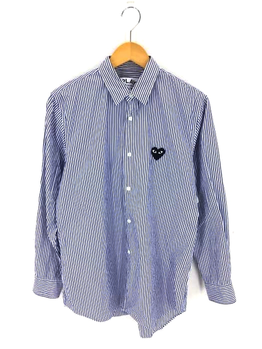 PLAY COMME des GARCONS（プレイコムデギャルソン） 19AW ロゴワッペンストライプ柄シャツ メンズ トップス