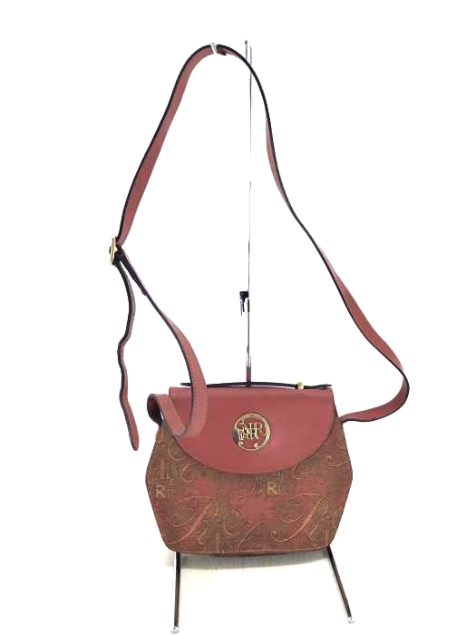 NINA RICCI（ニナリッチ） オールド ロゴメタルプレート装飾 レザー切替 モノグラムショルダーバッグ レディース バッグ
