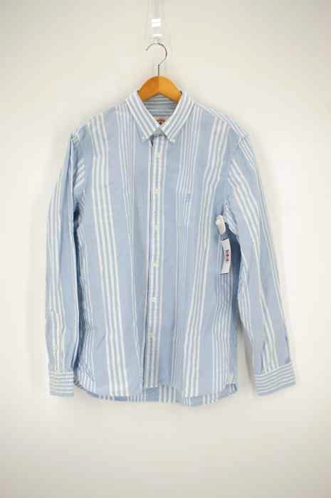 BROOKS BROTHERS REDFLEECE（ブルックスブラザーズレッドフリース） フロント刺繍ストライプ柄ボタンダウンシャツ メンズ トップス