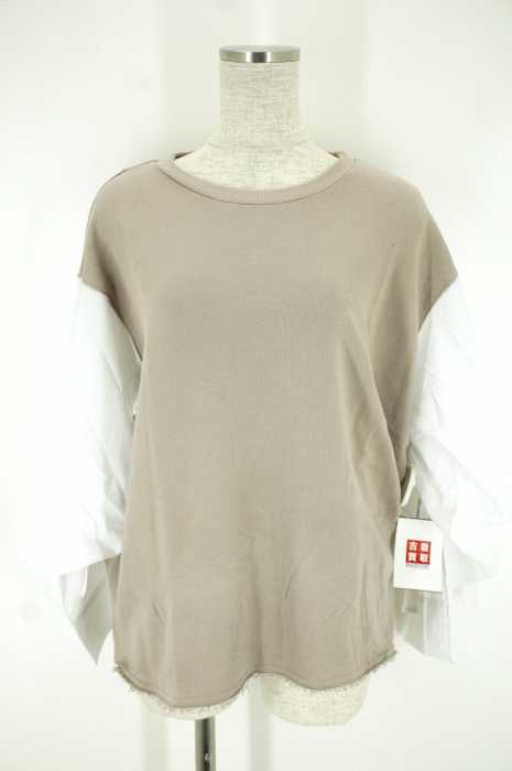 ZARA BASIC (ザラベーシック) スウェット切替プルオーバー レディース トップス