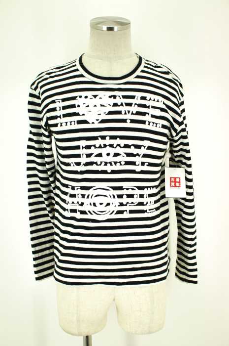 BLACK COMME des GARCONS (ブラックコムデギャルソン) プリントボーダーカットソー メンズ トップス