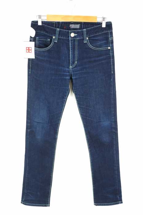 GUESS （ゲス） グリーンステッチストレートデニムパンツ メンズ パンツ