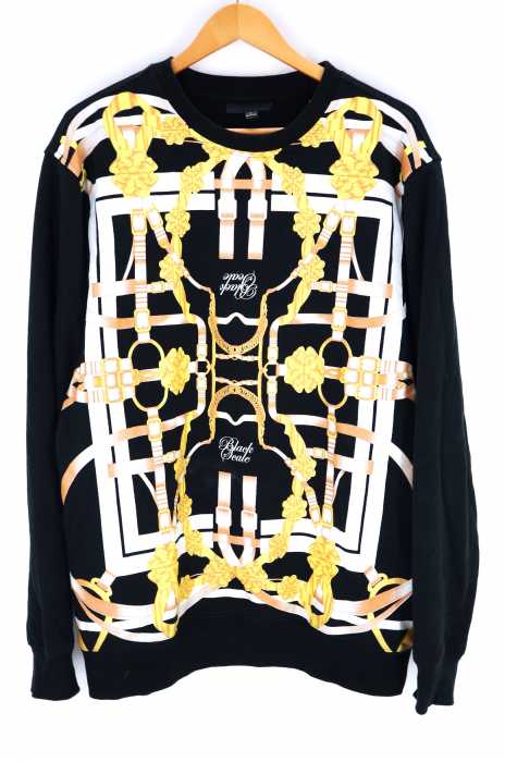 BLACK SCALE （ブラックスケール） 総柄スウエットトレーナー メンズ トップス