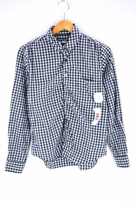BLACK COMME des GARCONS (ブラックコムデギャルソン) AD2013 13AW ギャザーリングギンガムチェックシャツ メンズ トップス