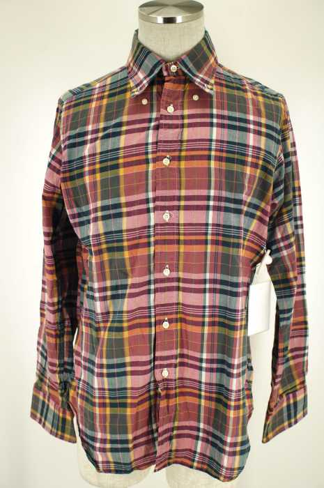individualized shirts (インディヴィジュアライズドシャツ) SLIM FIT チェック柄ボタンダウンシャツ メンズ トップス