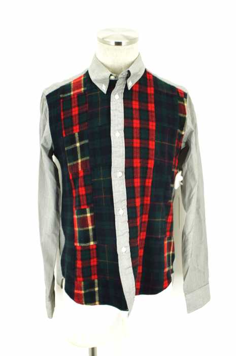COMME des GARCONS HOMME （コムデギャルソンオム） AD2011　チェック切替シャツ メンズ トップス