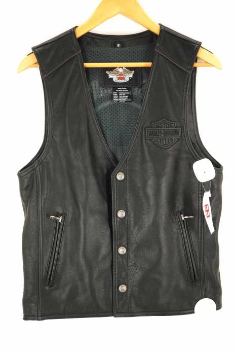 HARLEY-DAVIDSON（ハーレーダビッドソン） Leather Vest Willie G Reflective Skull メンズ トップス