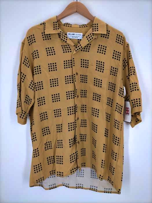 RELUME CALIFORNIA（フメイ） ブロック柄開襟シャツ メンズ トップス