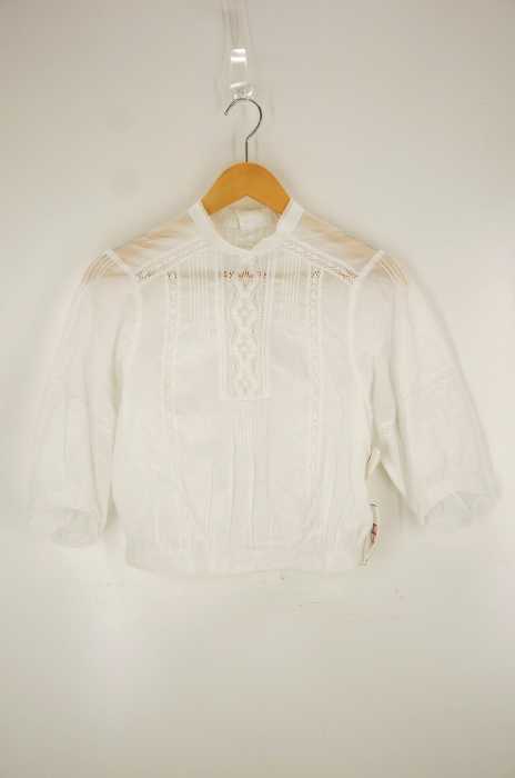 BEAUTY & YOUTH UNITED ARROWS  （ビューティーアンドユースユナイテッドアローズ） BY コットンレース スタンドカラー 6分袖ブラウス レディース トップス