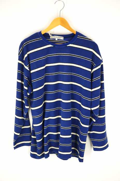 KATHARINE HAMNETT LONDON（キャサリンハムネットロンドン） パイル地ボーダーカットソー メンズ トップス
