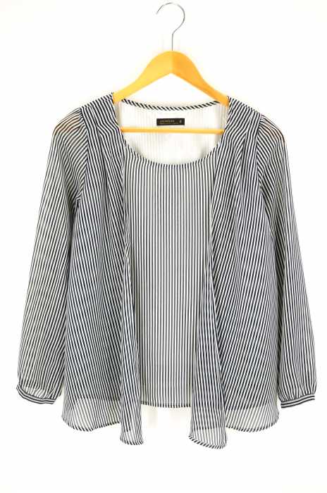 crociera（クロチェーラ） ワイドシルエットストライプシフォンブラウス レディース トップス