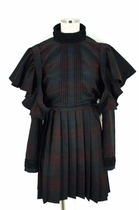 VETEMENTS (ヴェトモン) 16AW　チェック柄レース切替ワンピース レディース ワンピース