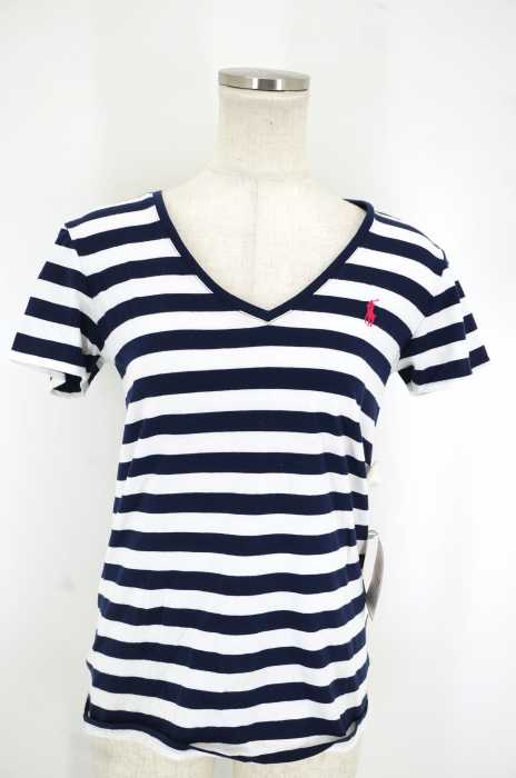POLO RALPH LAUREN (ポロラルフローレン) 胸刺繍Vネックボーダーカットソー レディース トップス