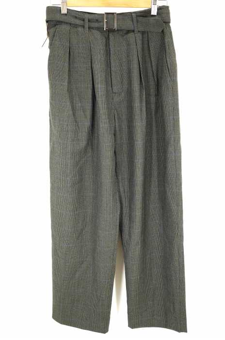 Name.（ネーム） GLEN PLAID BELTED WIDE TROUSERS グレンチェックベルテッドワイドトラウザー スラックス メンズ パンツ