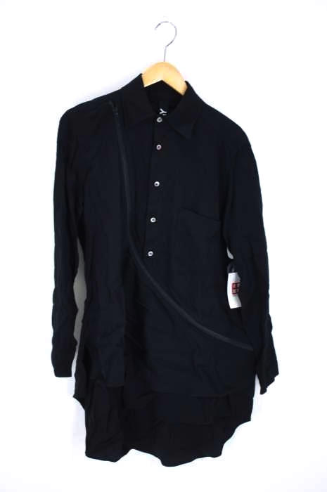 Ground Y（グラウンド ワイ） Zipper Shirt-Black-3 メンズ トップス
