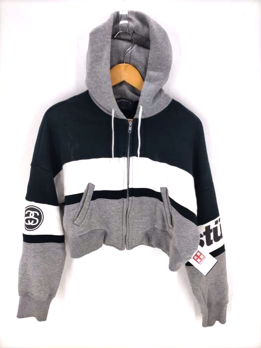 Stussy（ステューシー） ボーダージップアップパーカー レディース