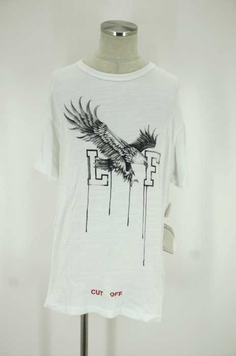 オフホワイト プリントカットソー　Tシャツ メンズ トップス