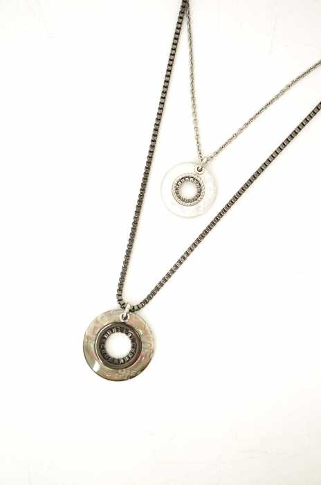 DIESEL (ディーゼル) 2連シェルネックレス STEEL メンズ アクセサリー