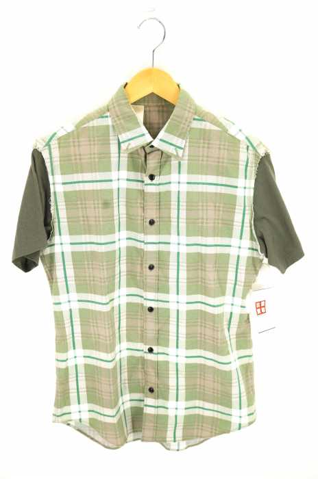 N.HOOLYWOOD (エヌハリウッド) 袖切替半袖チェックシャツ メンズ トップス